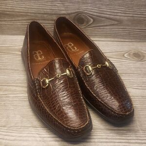 Allen Edmonds Grand Cayman  horsebit brown embosed croc mens shoes size …